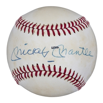 Mickey Mantle Signed OAL Mac Phail Baseball (PSA/DNA)
